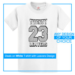 Personalised White Tee With Your Own School Leavers Design Print On Front